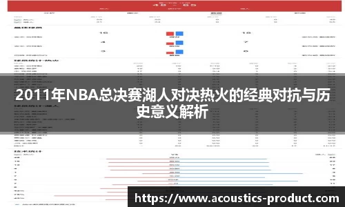 2011年NBA总决赛湖人对决热火的经典对抗与历史意义解析